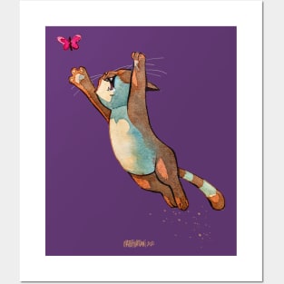 Jumping Cat Posters and Art